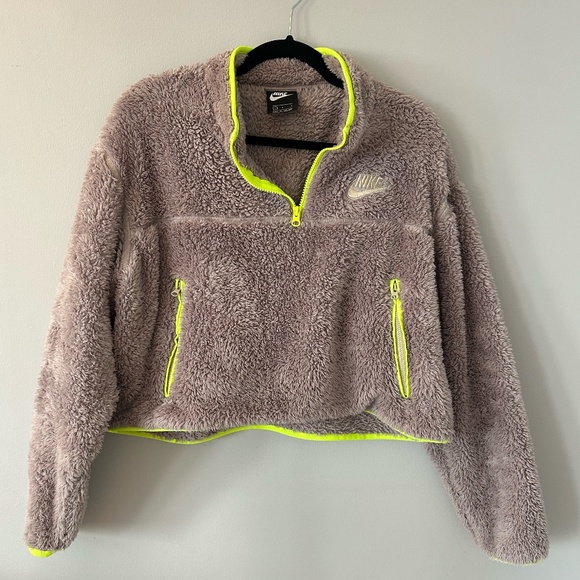 Nike Sportswear Fleece Quarter Zip Crop (Size Large) - Picture 2 of 8